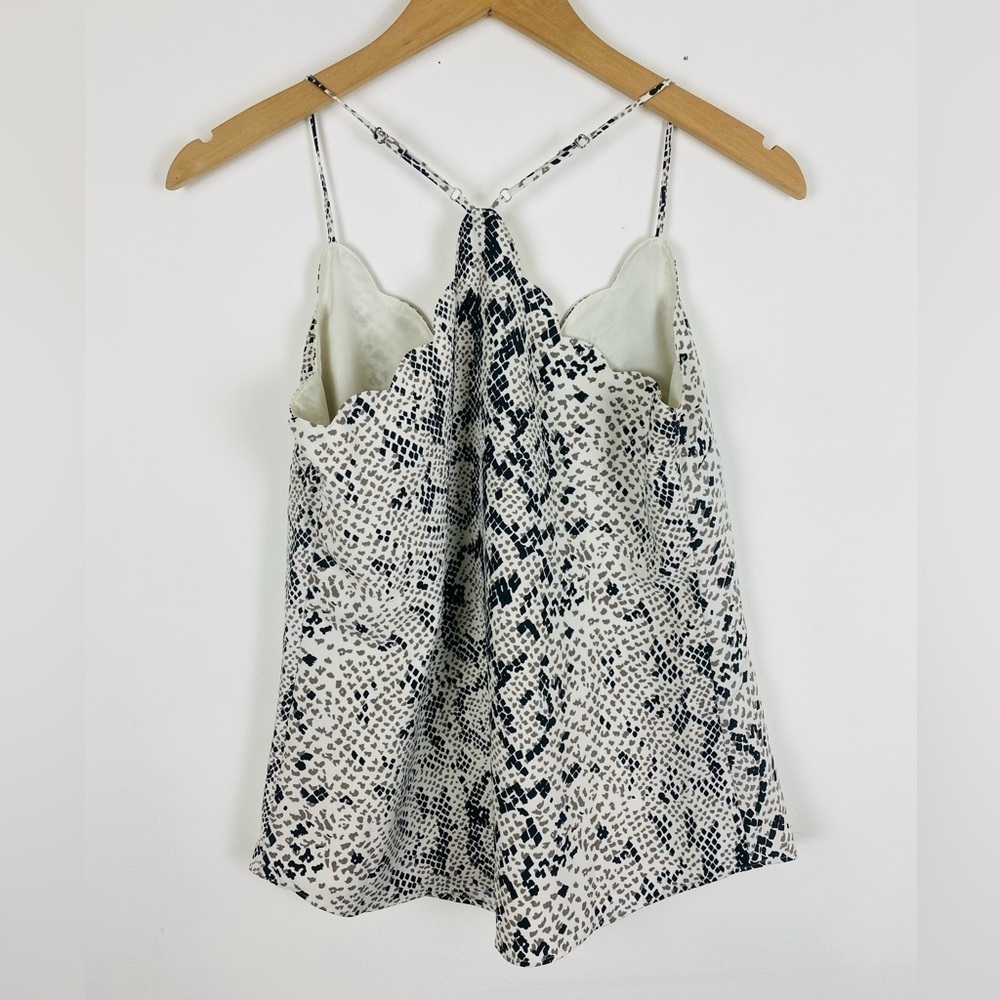 J.Crew Factory Lot of 2 Size 0 Lined Cami Tank Top Scalloped Snakeskin Leopard - Picture 5 of 16